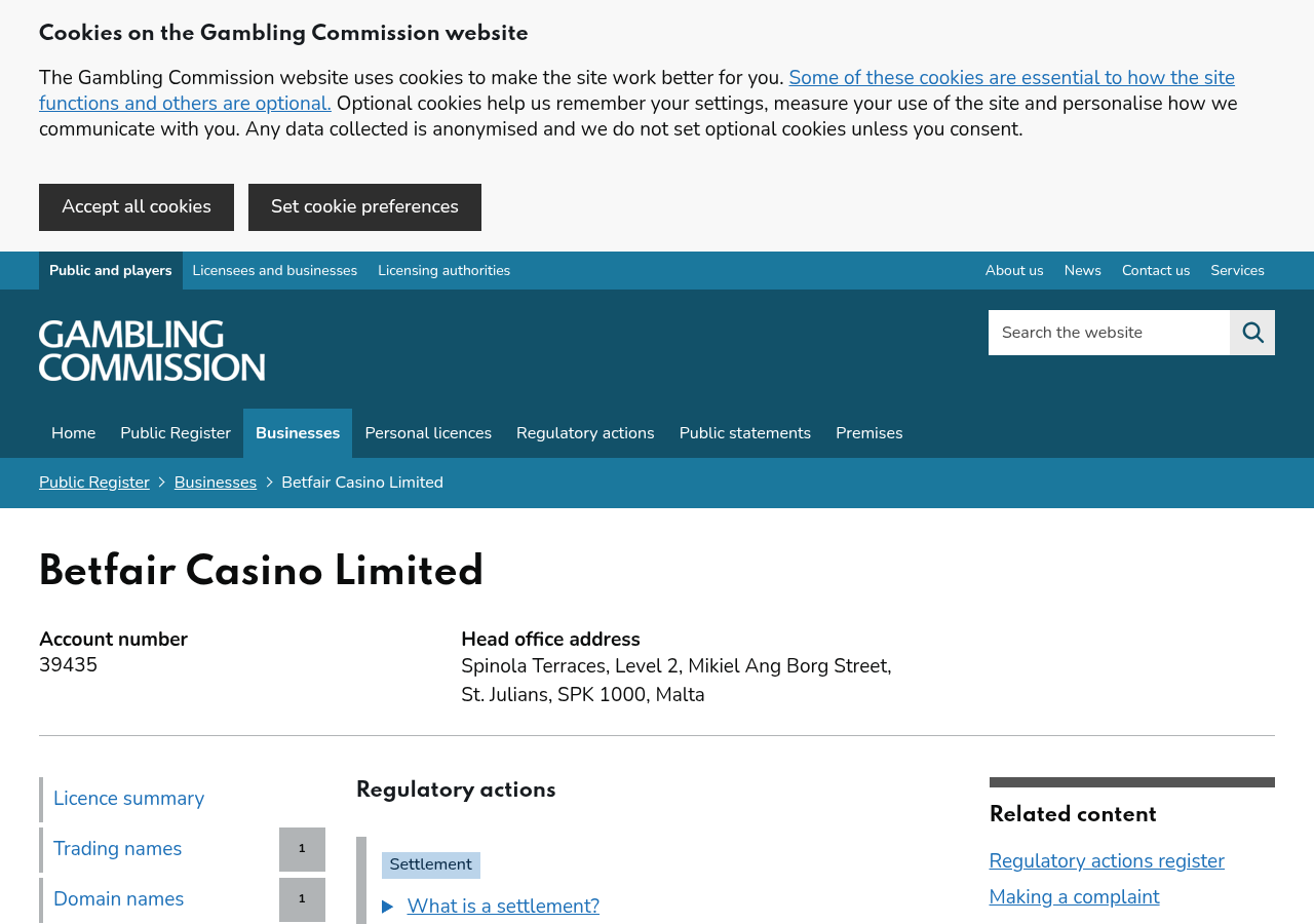 Zvanični adverse zapis za Betfair