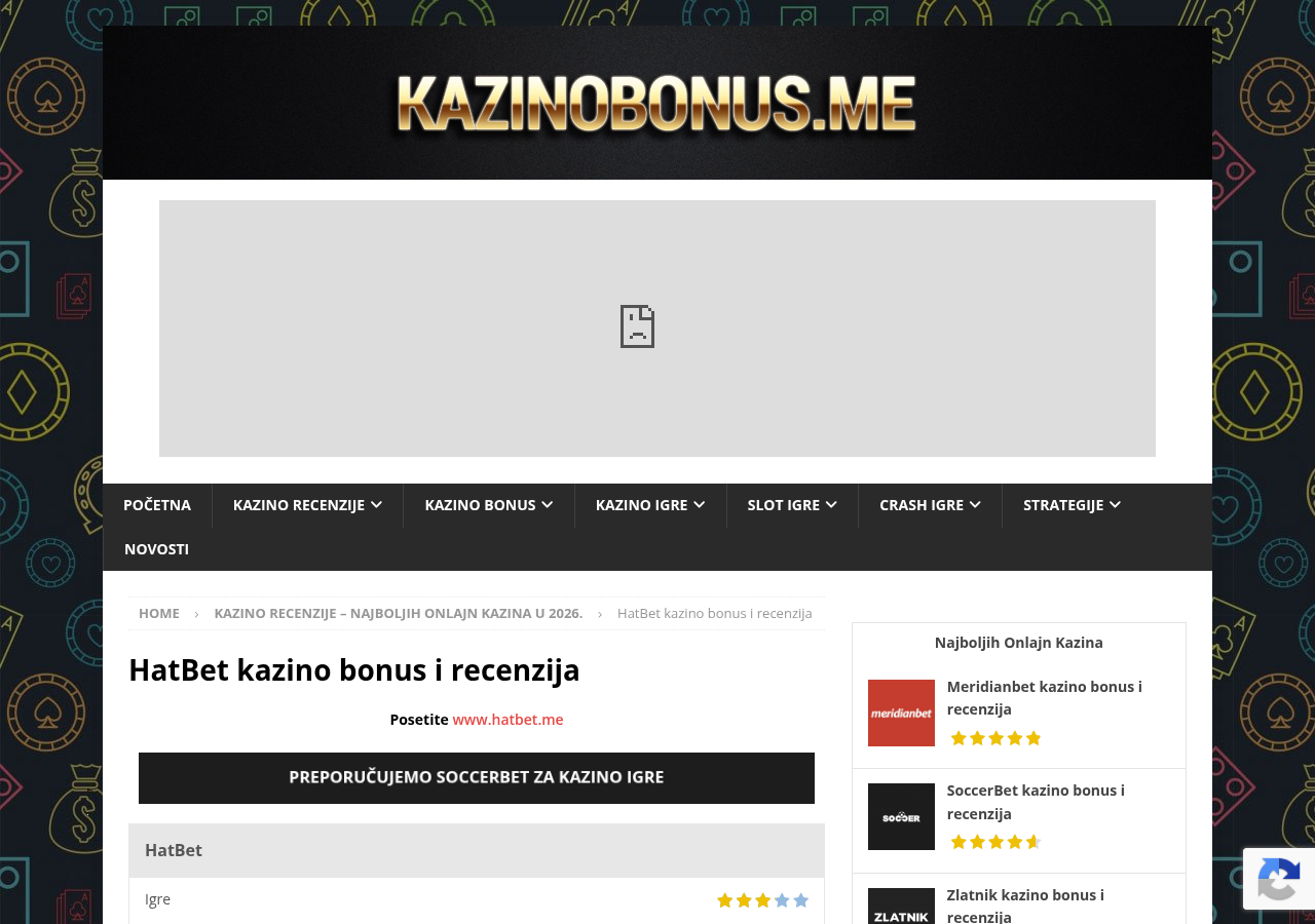 Snimak nezavisnog kontekstualnog prikaza za HatBet